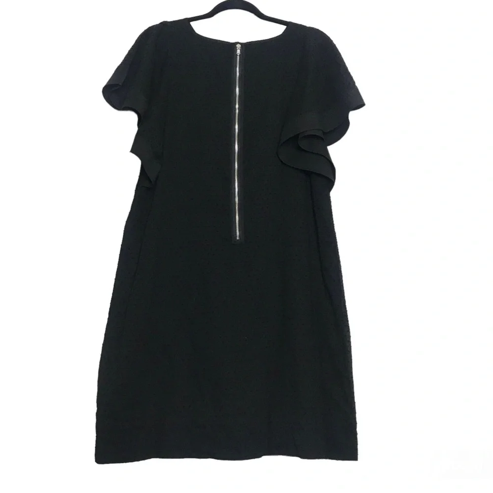 J. Crew Swiss Dot Flutter Sleeve Shift Dress Women Size 12 Boho Coquette Preppy